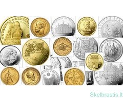 PERKU AUKSINES IR SIDABRINES MONETAS