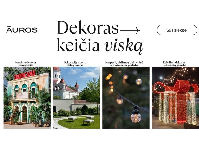 Auros dekoracijos renginiams
