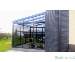 Aliuminio stoginės su integruota vandens nubėgimo sistema